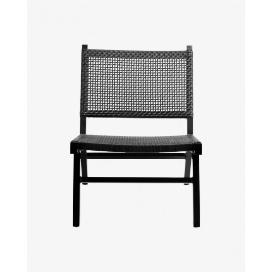 Dārza krēsls VASAI LOUNGE (Metāla, pīta sēžamvieta) (Melns vai gaiši brūns)